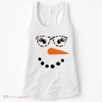 Cute Snowman Leopard Face Lady Women's Tank Top thumb 0