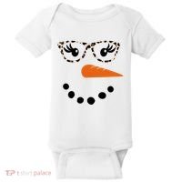 Cute Snowman Leopard Face Lady Baby Bodysuit thumb 0