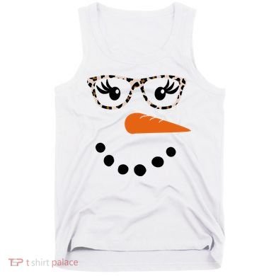 Cute Snowman Leopard Face Lady Tank Top