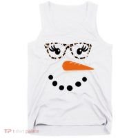 Cute Snowman Leopard Face Lady Tank Top thumb 0
