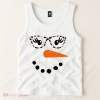 Cute Snowman Leopard Face Lady Tank Top thumb 2