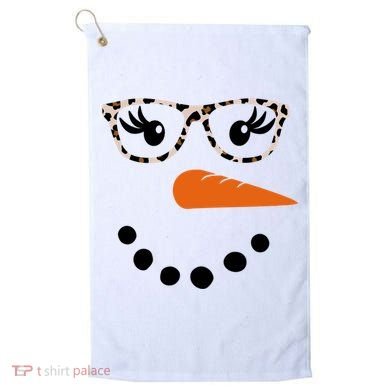 Cute Snowman Leopard Face Lady Golf Towel