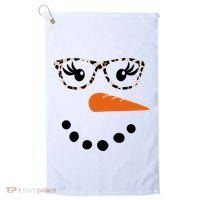 Cute Snowman Leopard Face Lady Golf Towel thumb 0