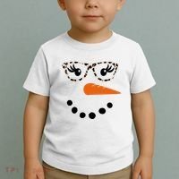 Cute Snowman Leopard Face Lady Toddler T-Shirt thumb 2