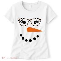 Cute Snowman Leopard Face Lady Women's T-Shirt thumb 0