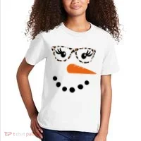 Cute Snowman Leopard Face Lady Kids T-Shirt thumb 2