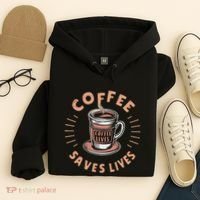 Coffee Save Lives Quote Funny Caffeine Addict Coffee Lover Hoodie thumb 4
