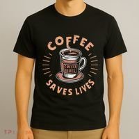 Coffee Save Lives Quote Funny Caffeine Addict Coffee Lover T-Shirt thumb 3