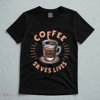 Coffee Save Lives Quote Funny Caffeine Addict Coffee Lover T-Shirt thumb 5