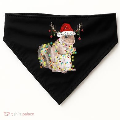 Christmas Squirrel Lights USA-Made Doggie Bandana