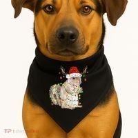 Christmas Squirrel Lights USA-Made Doggie Bandana thumb 1