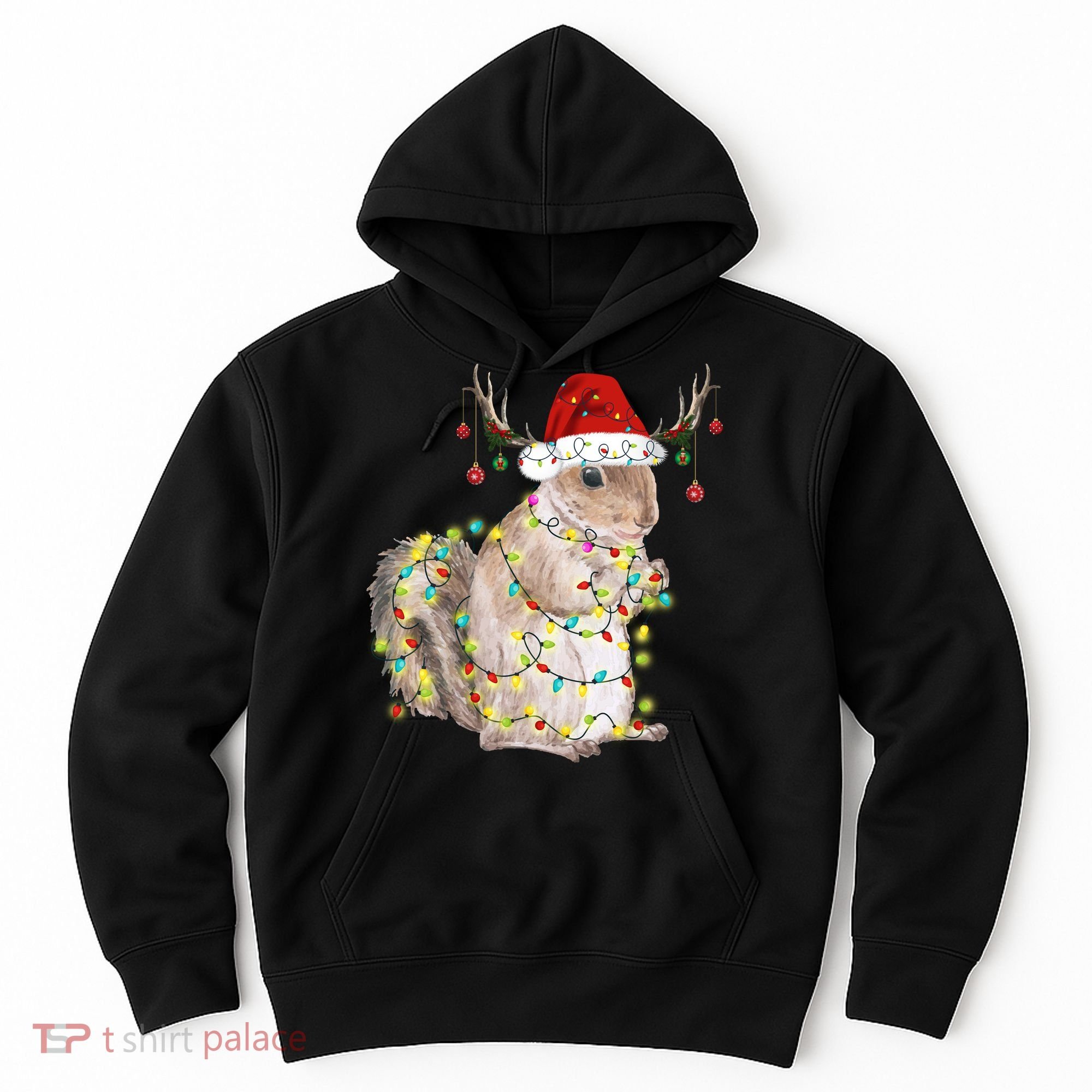 Christmas Squirrel Lights Hoodie