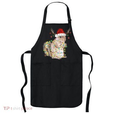 Christmas Squirrel Lights Apron
