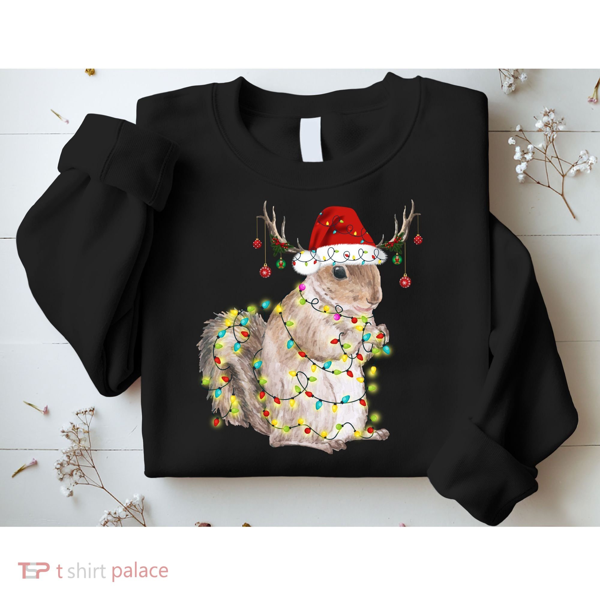 Christmas Squirrel Lights Sweatshirt