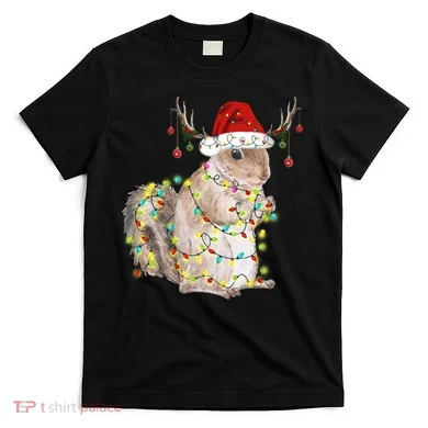 Christmas Squirrel Lights T-Shirt