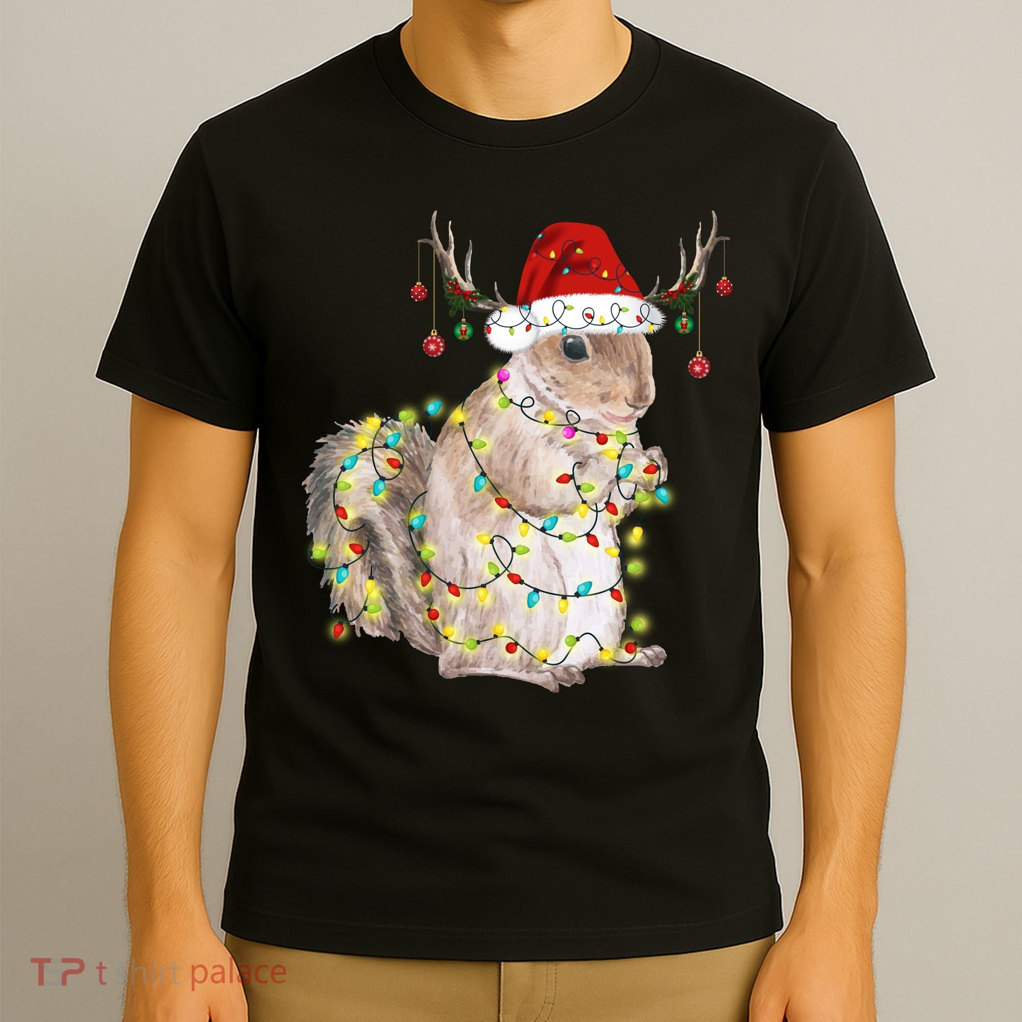 Christmas Squirrel Lights T-Shirt