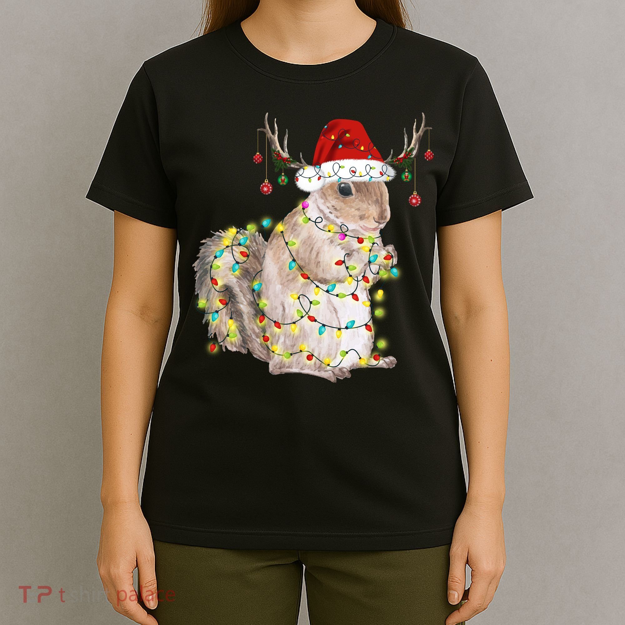 Christmas Squirrel Lights T-Shirt