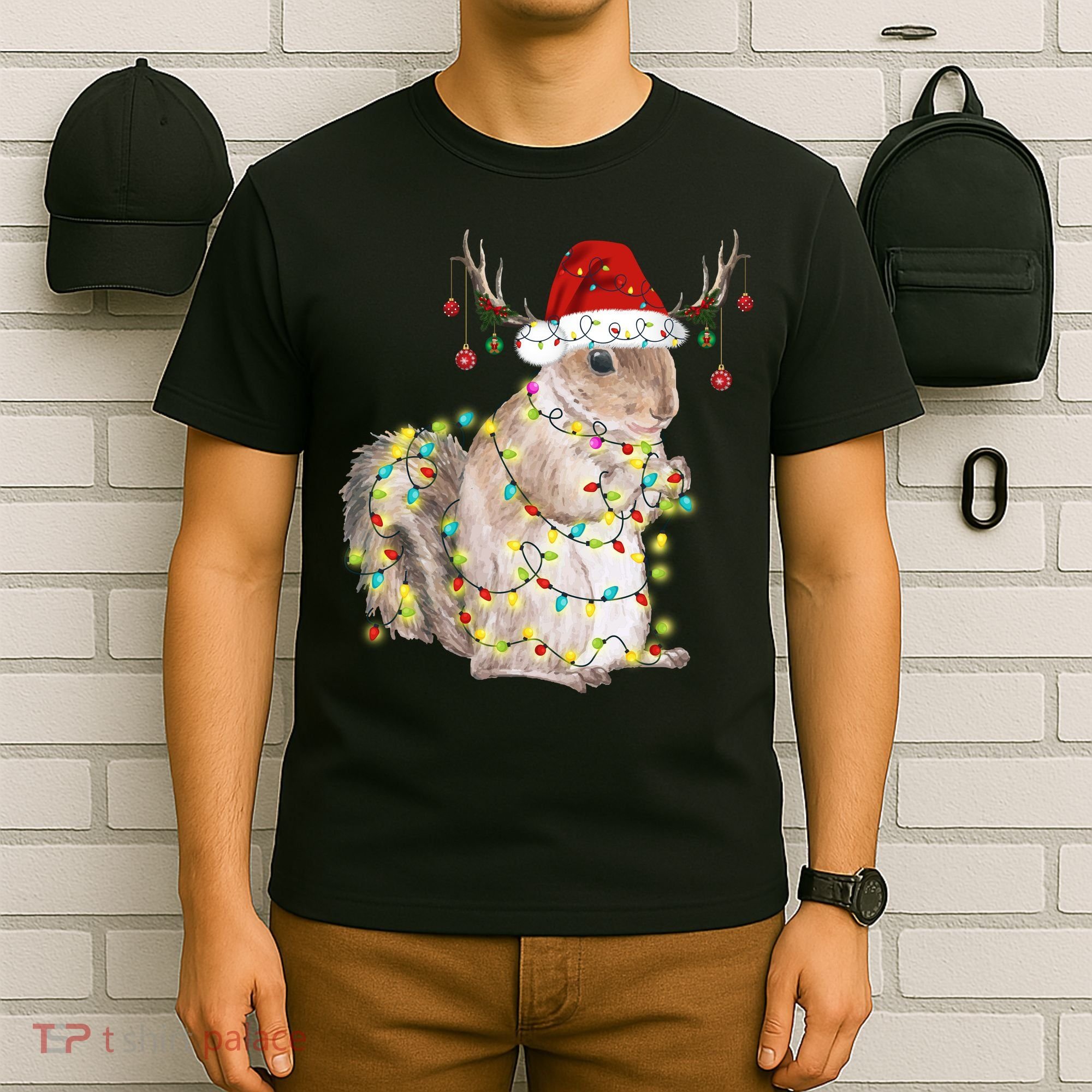 Christmas Squirrel Lights T-Shirt
