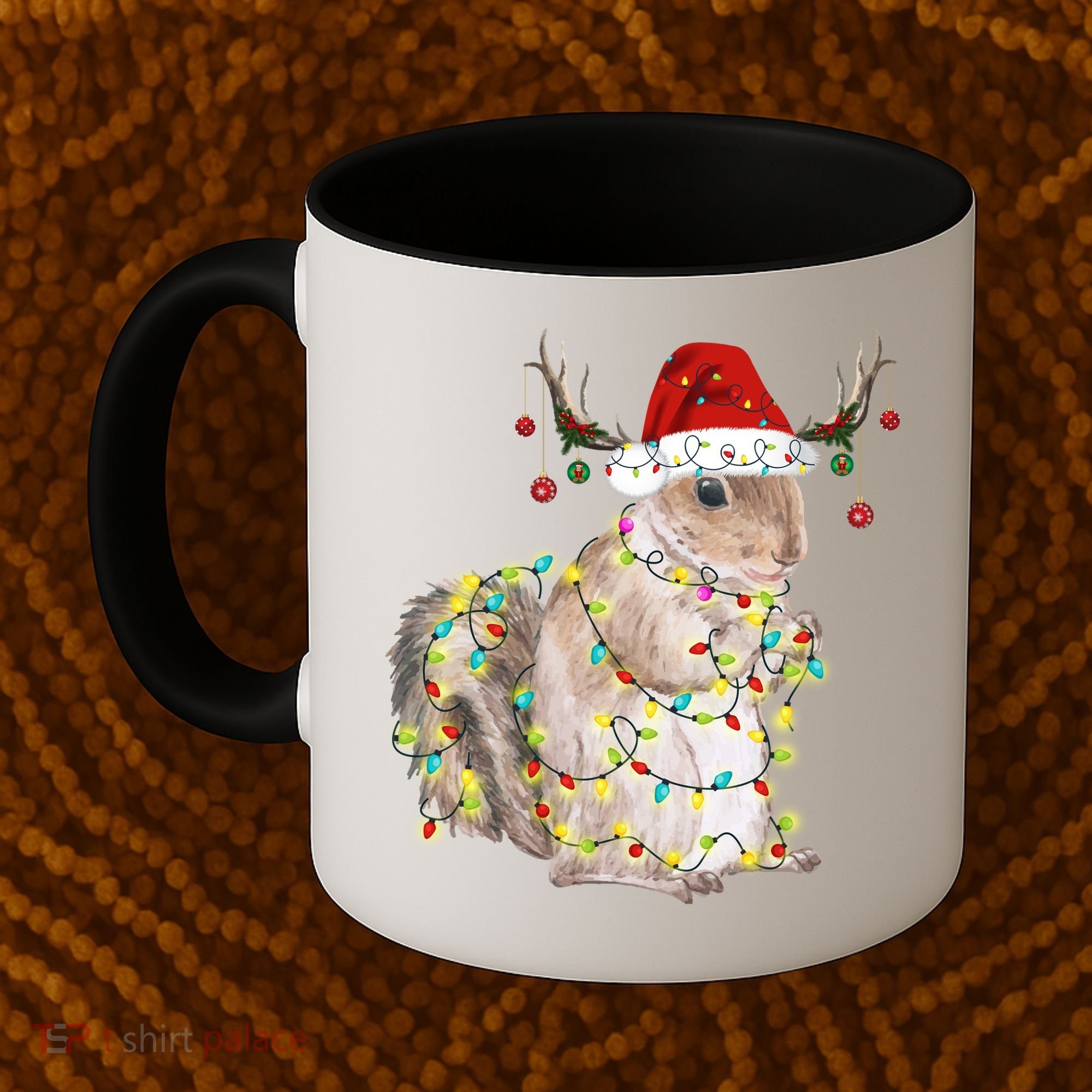 Christmas Squirrel Lights Coffee Mug