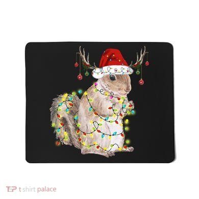 Christmas Squirrel Lights Mousepad