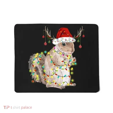 Christmas Squirrel Lights Mousepad