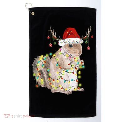 Christmas Squirrel Lights Golf Towel