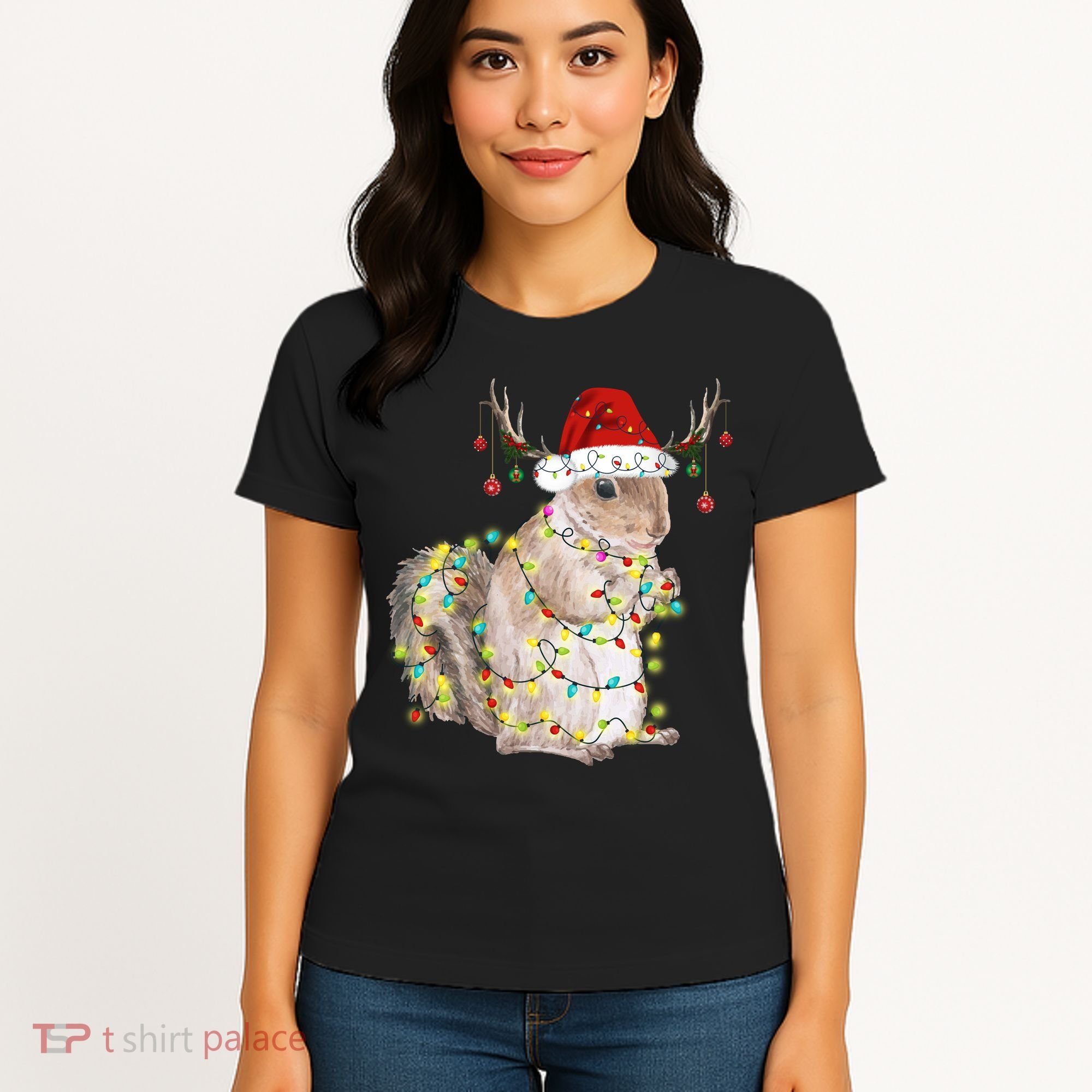 Christmas Squirrel Lights Women's T-Shirt