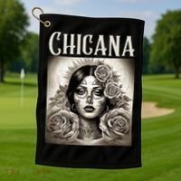 Chicana Style Lowrider Clothes Mexican American Latina Golf Towel thumb 1