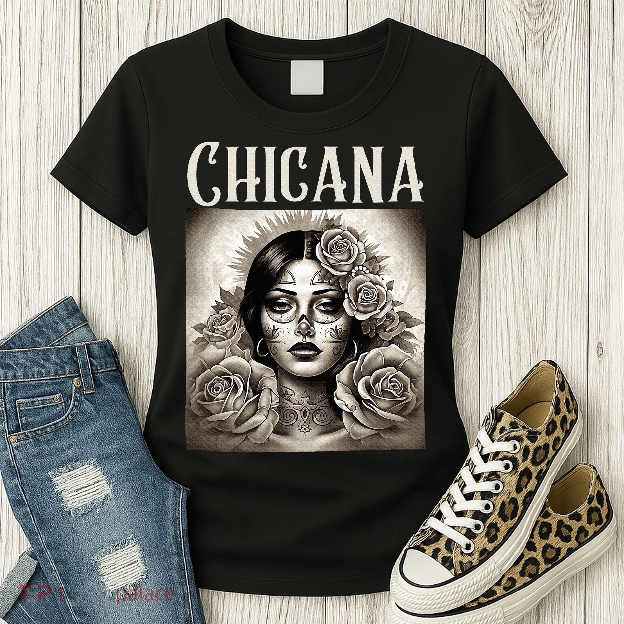 Chicana Style Lowrider Clothes Mexican American Latina Women's T-Shirt