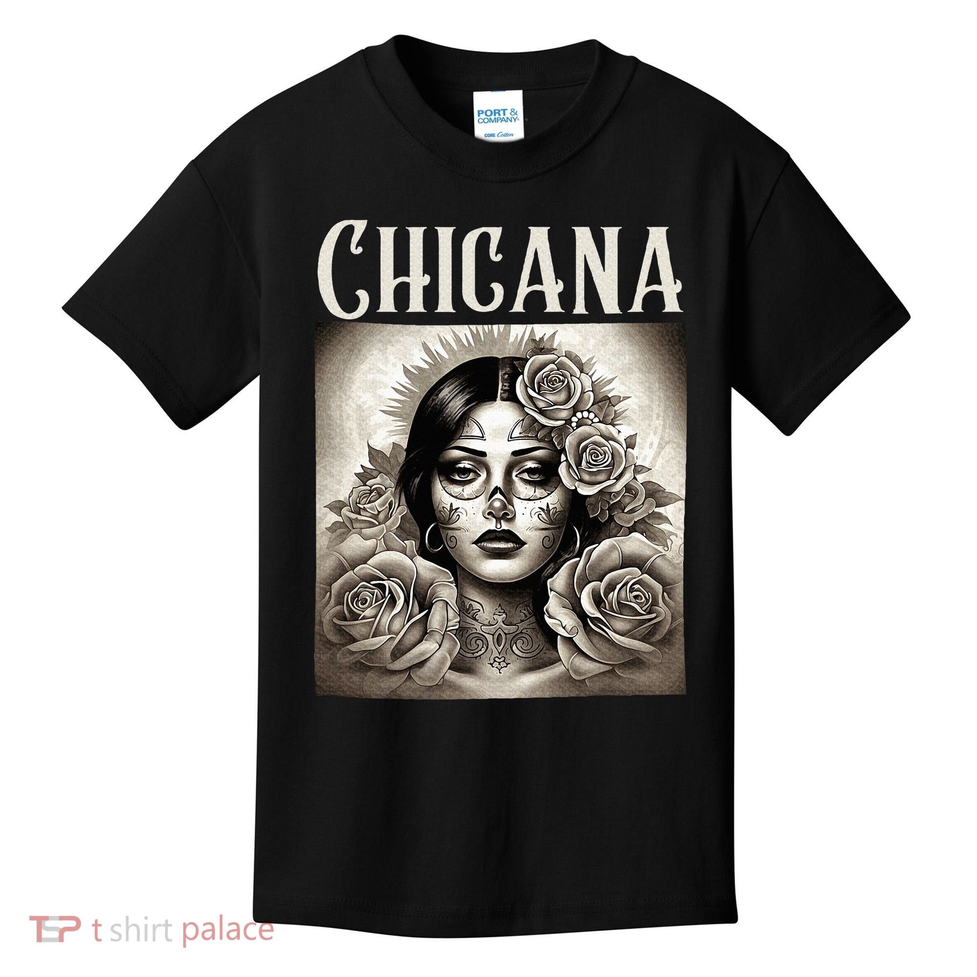 Chicana Style Lowrider Clothes Mexican American Latina Kids T-Shirt