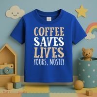 Coffee Saves Lives Funny Coffee Lover Cool Gift Toddler T-Shirt thumb 3