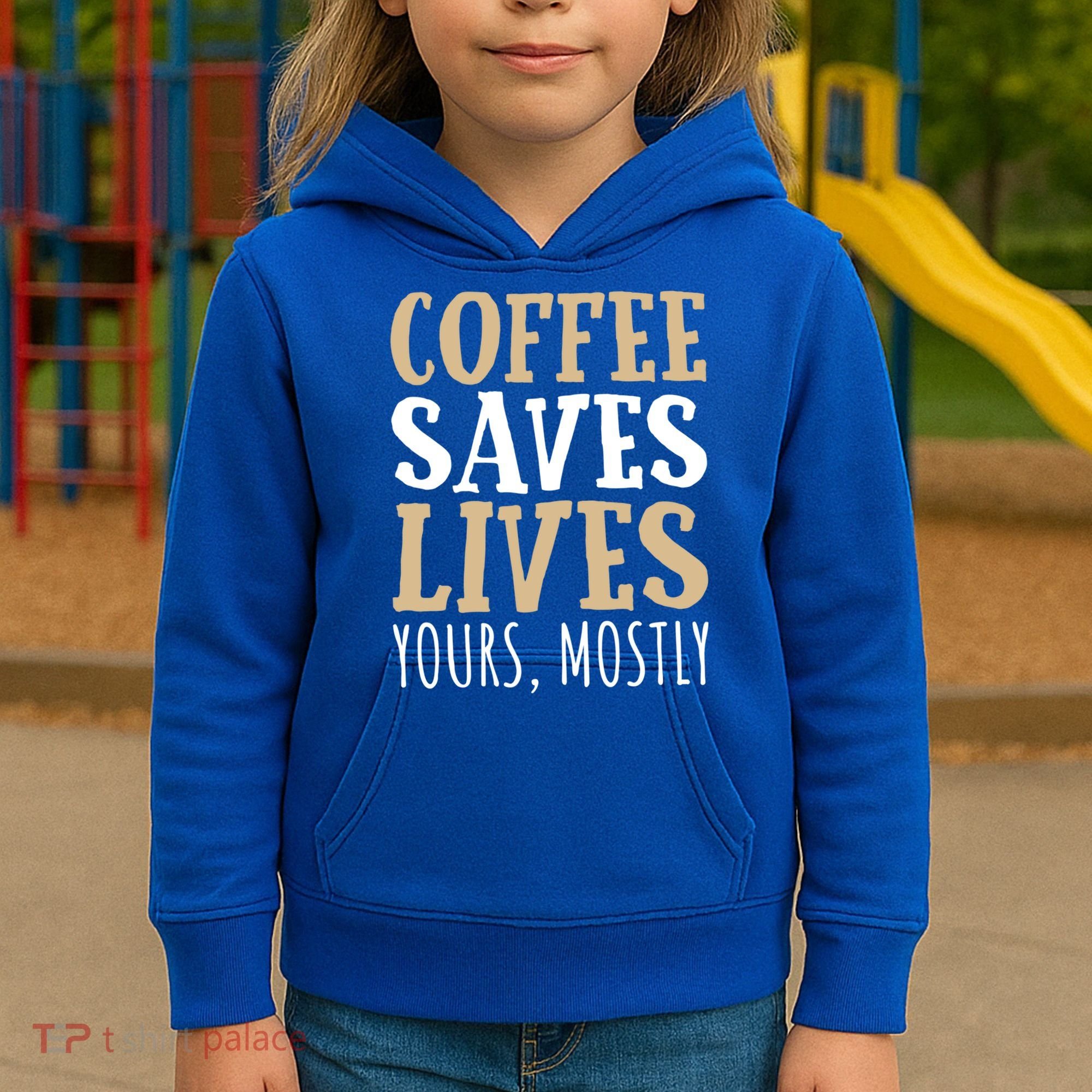 Coffee Saves Lives Funny Coffee Lover Cool Gift Kids Hoodie