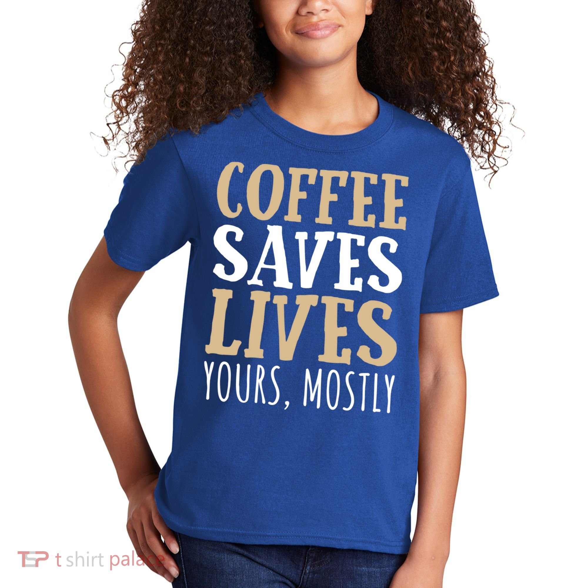 Coffee Saves Lives Funny Coffee Lover Cool Gift Kids T-Shirt