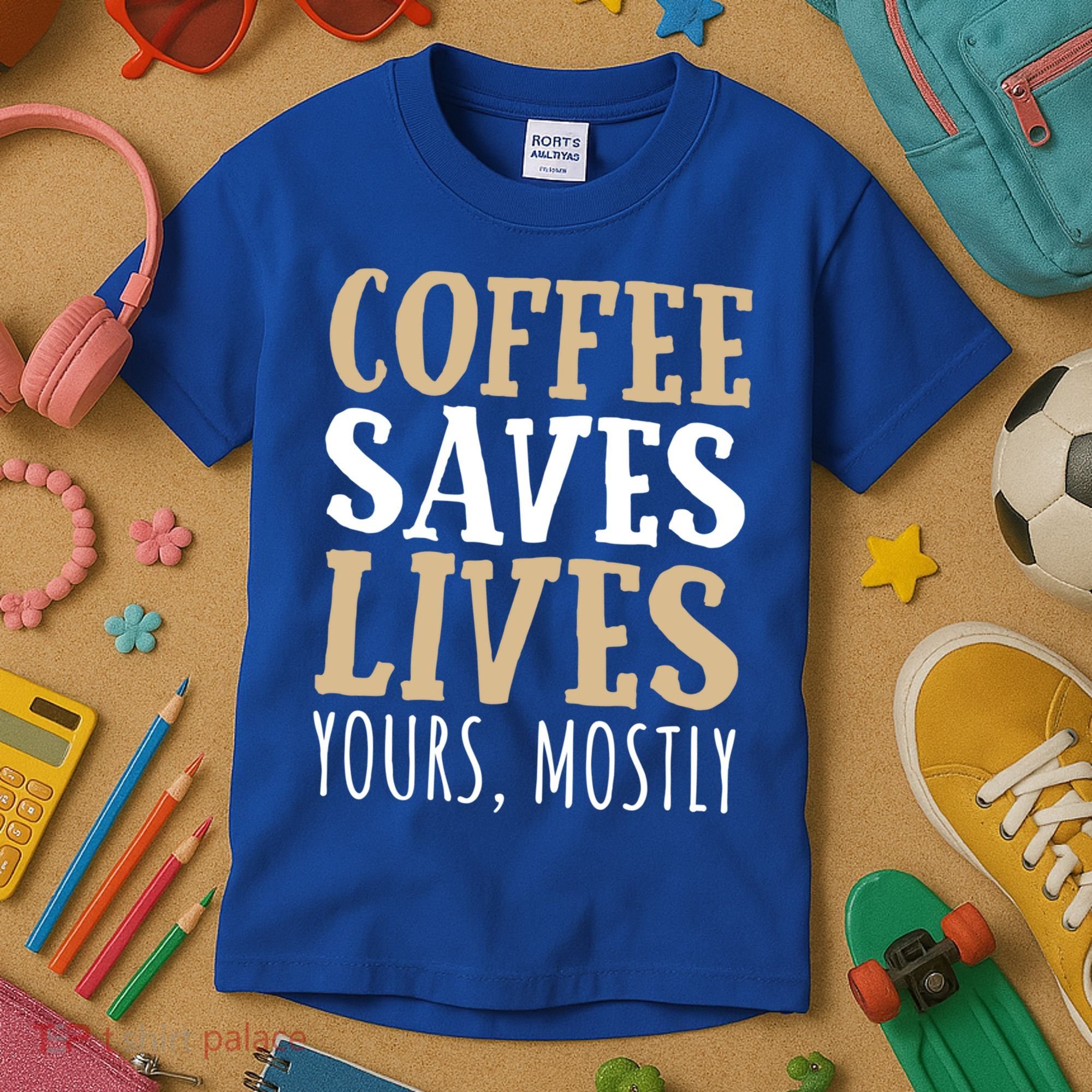 Coffee Saves Lives Funny Coffee Lover Cool Gift Kids T-Shirt