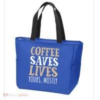 Coffee Saves Lives Funny Coffee Lover Cool Gift Tote Bag thumb 3