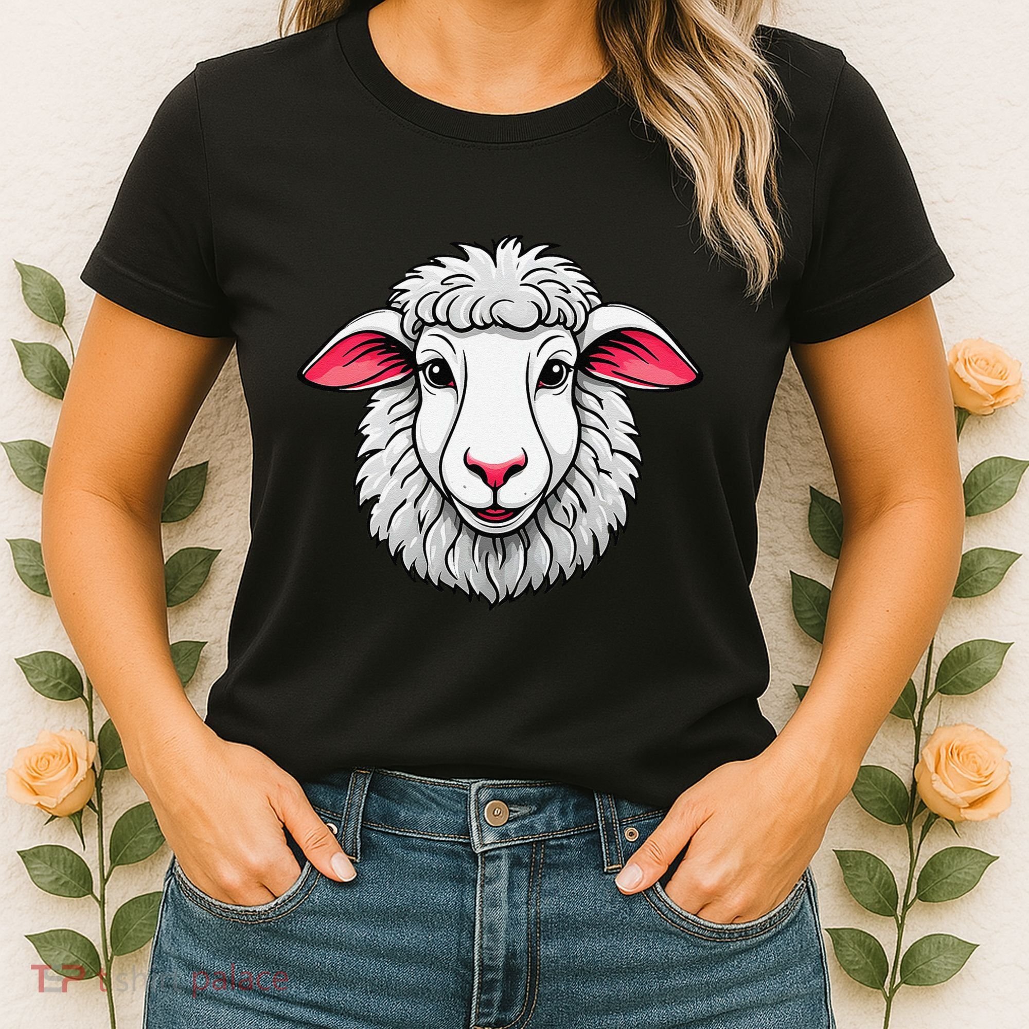 Cute Shee.P Lamb Farm Animals Cuddly Pets Women's T-Shirt