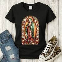 Catholic Saint Lady Of Guadalupe Graphic Women Virgin Mary Women's T-Shirt thumb 3
