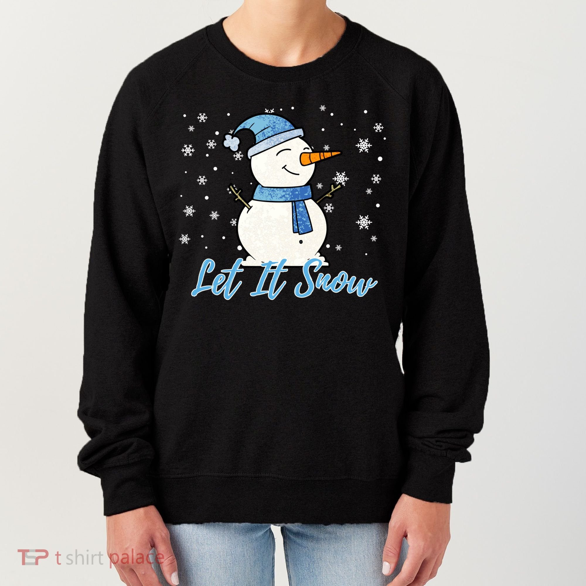 Cute Snowman Let It Snow Christmas Holiday Women's Sweatshirt