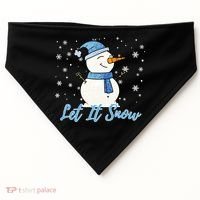 Cute Snowman Let It Snow Christmas Holiday USA-Made Doggie Bandana thumb 0