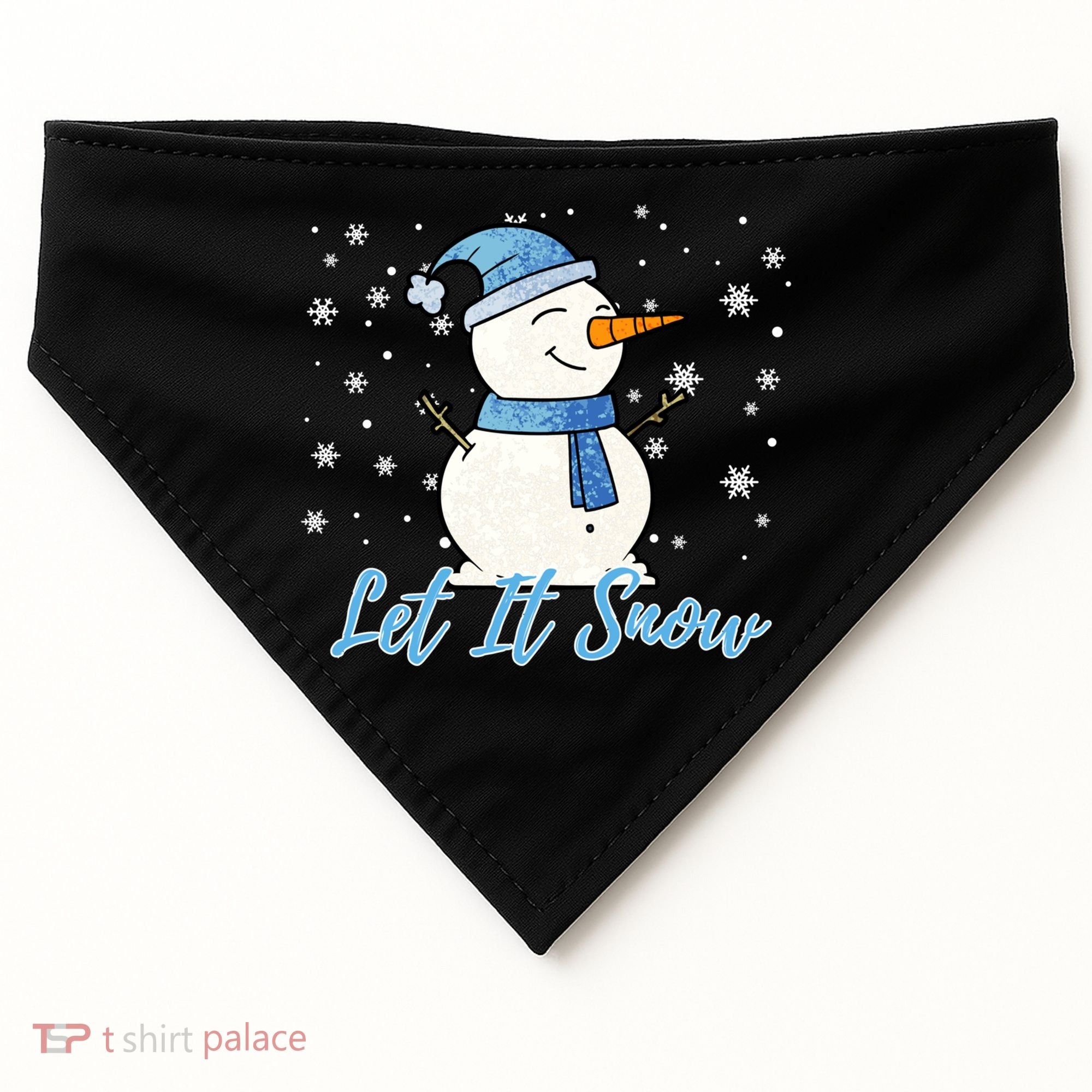 Cute Snowman Let It Snow Christmas Holiday USA-Made Doggie Bandana