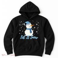 Cute Snowman Let It Snow Christmas Holiday Hoodie thumb 0