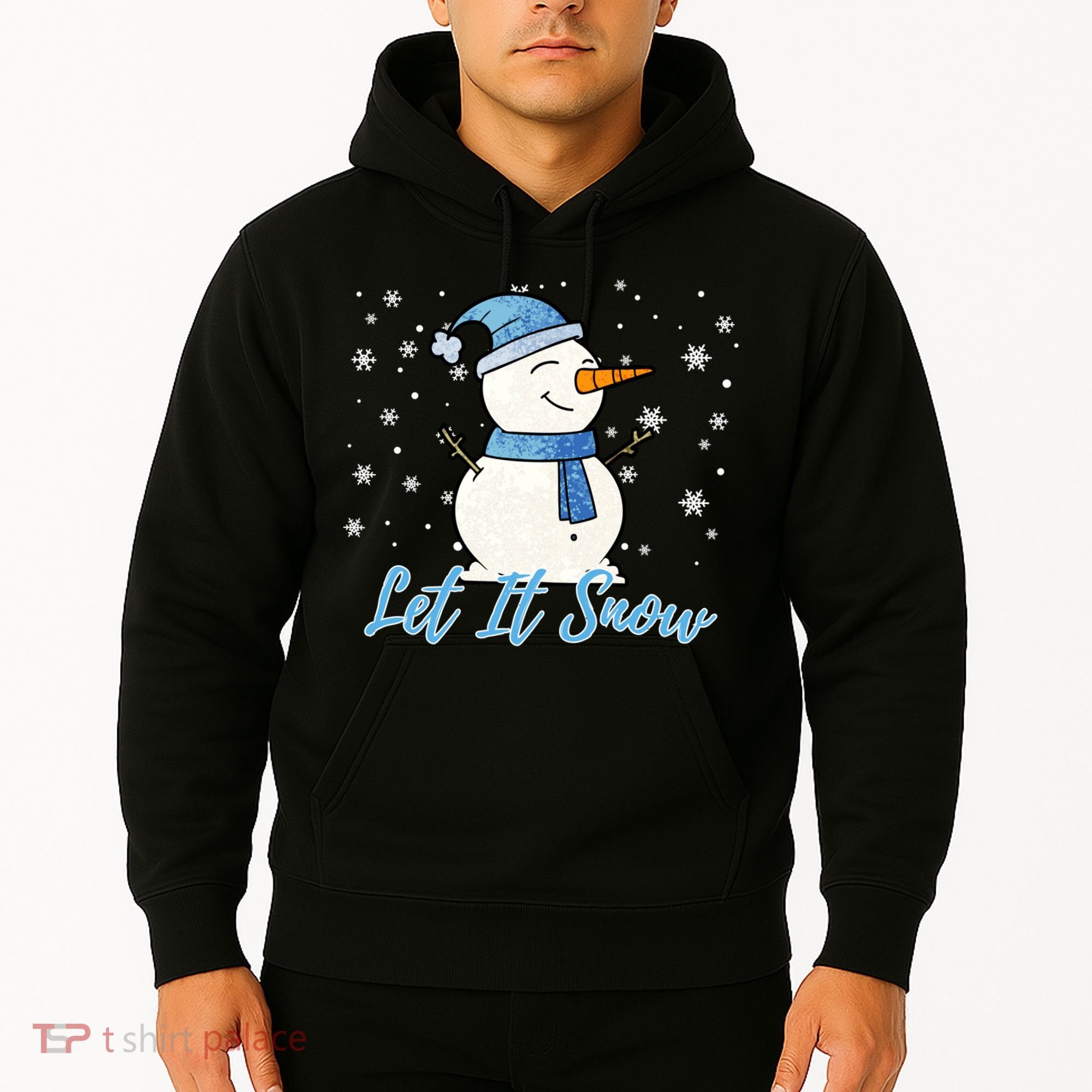 Cute Snowman Let It Snow Christmas Holiday Hoodie