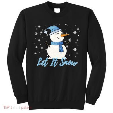 Cute Snowman Let It Snow Christmas Holiday Sweatshirt