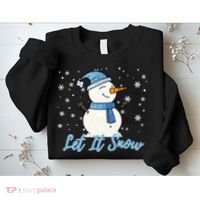 Cute Snowman Let It Snow Christmas Holiday Sweatshirt thumb 2