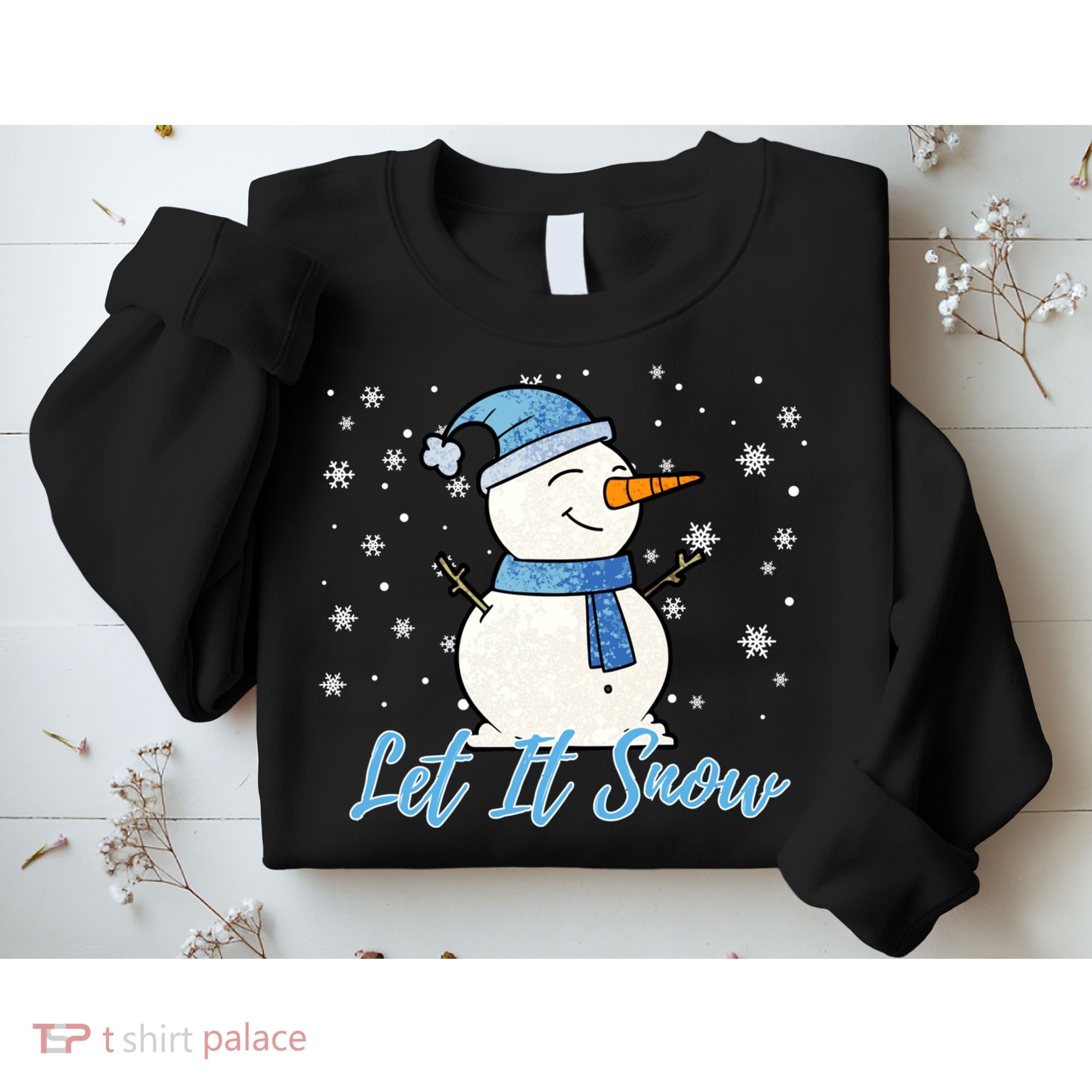 Cute Snowman Let It Snow Christmas Holiday Sweatshirt