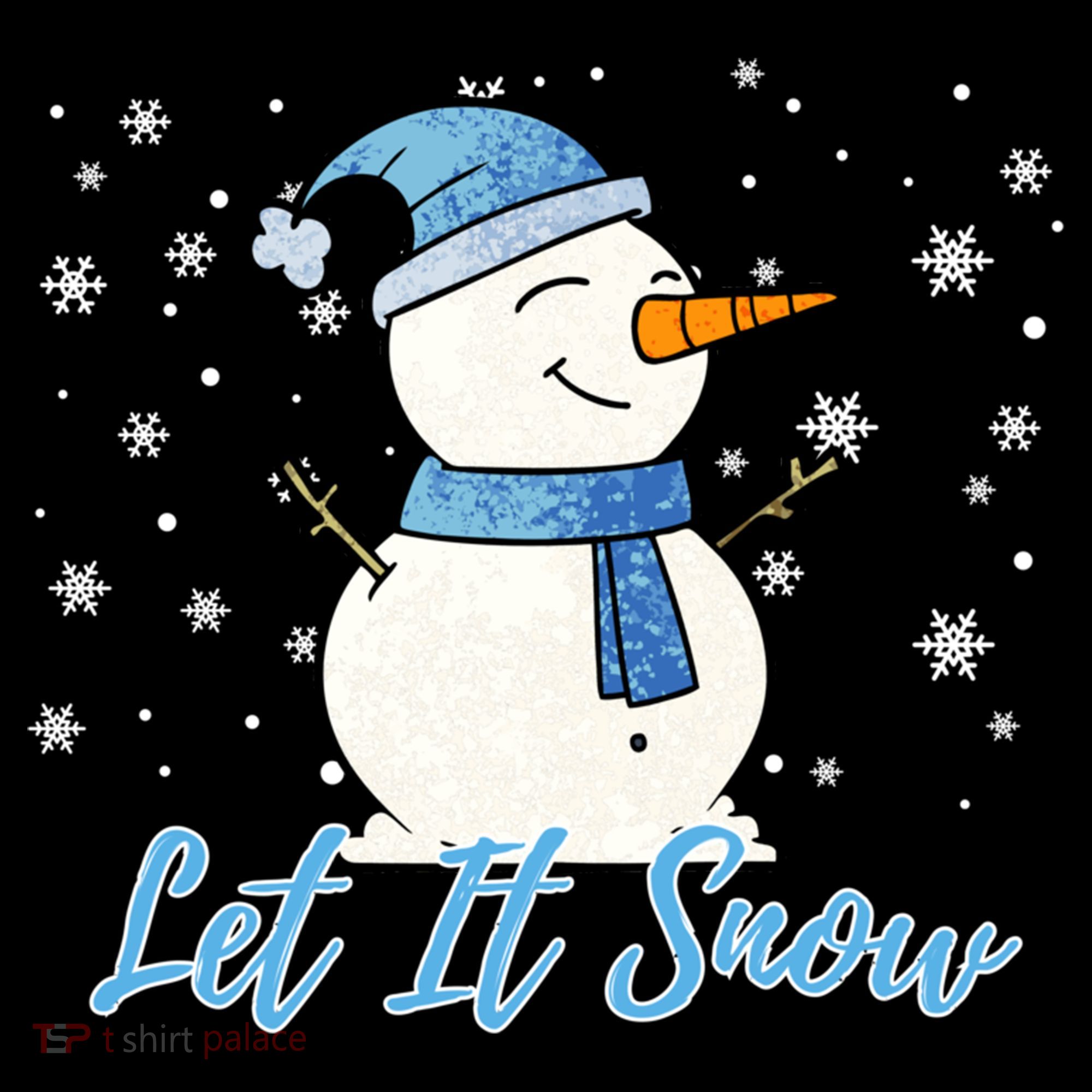 Cute Snowman Let It Snow Christmas Holiday Sweatshirt