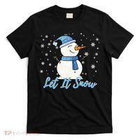 Cute Snowman Let It Snow Christmas Holiday T-Shirt thumb 0