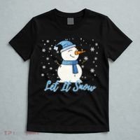 Cute Snowman Let It Snow Christmas Holiday T-Shirt thumb 5