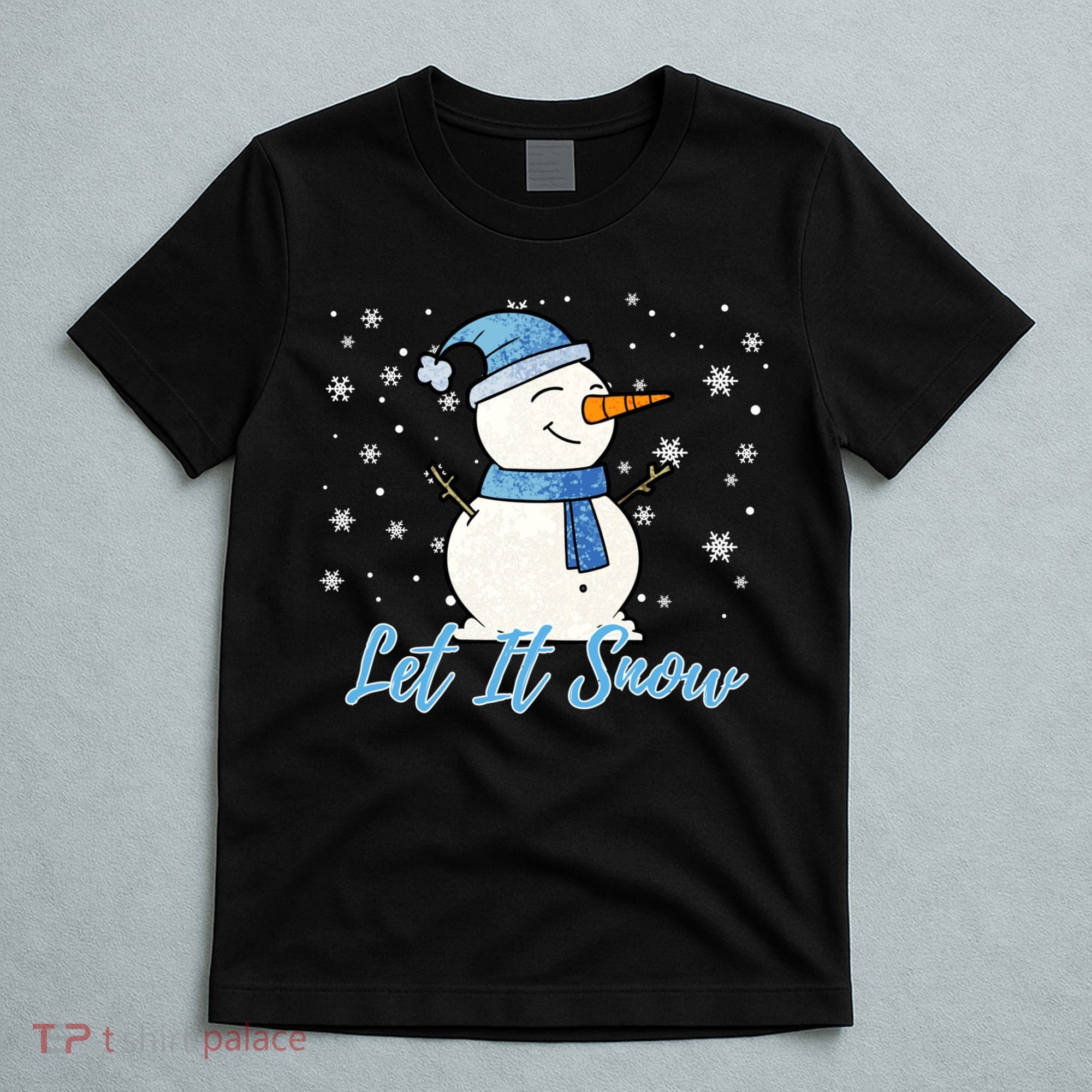 Cute Snowman Let It Snow Christmas Holiday T-Shirt