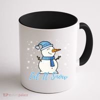 Cute Snowman Let It Snow Christmas Holiday Coffee Mug thumb 1